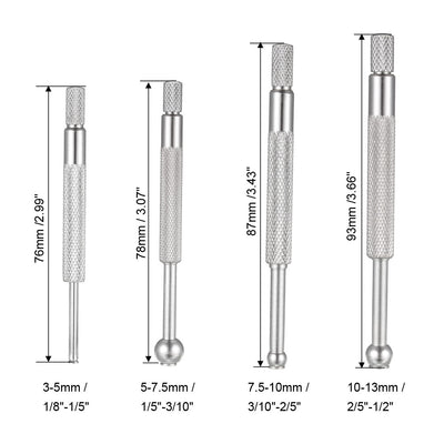 Harfington Hole Gauge Set 1/8" - 1/2" Small Telescoping Full-ball Ball Gages 4 Pieces