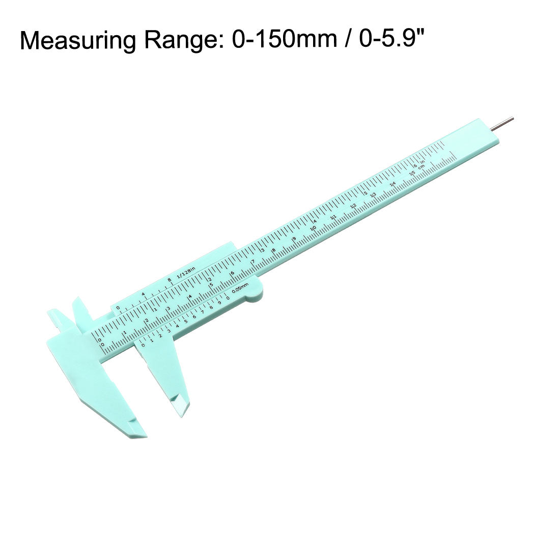 Harfington Vernier Caliper 150mm Mini Double Scale Plastic Ruler Measuring Tool Green