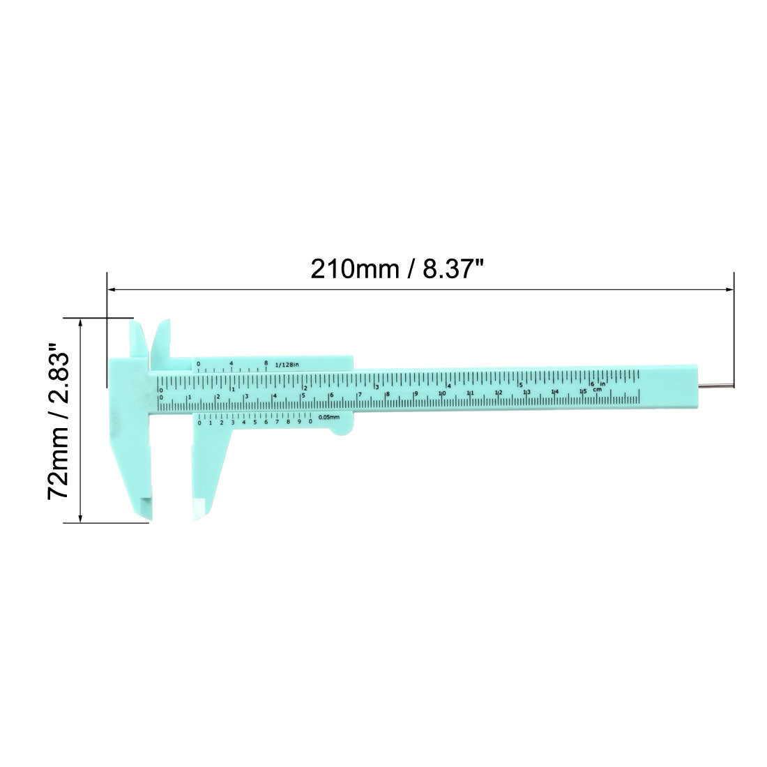 Harfington Vernier Caliper 150mm Mini Double Scale Plastic Ruler Measuring Tool Green