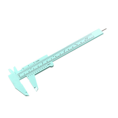 Harfington Vernier Caliper 150mm Mini Double Scale Plastic Ruler Measuring Tool Green