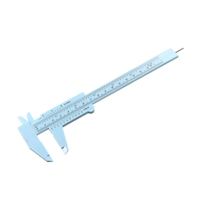 Harfington Vernier Caliper 150mm Mini Double Scale Plastic Metal Ruler Measuring Tool Blue