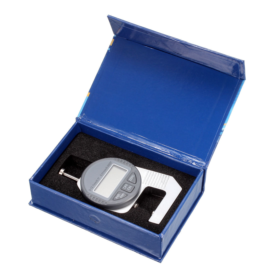 Harfington Digital Thickness Gauge 0 -12.7mm x 0.01mm Flat Anvil Round Electronic Micrometer Inch Metric Measuring Tool