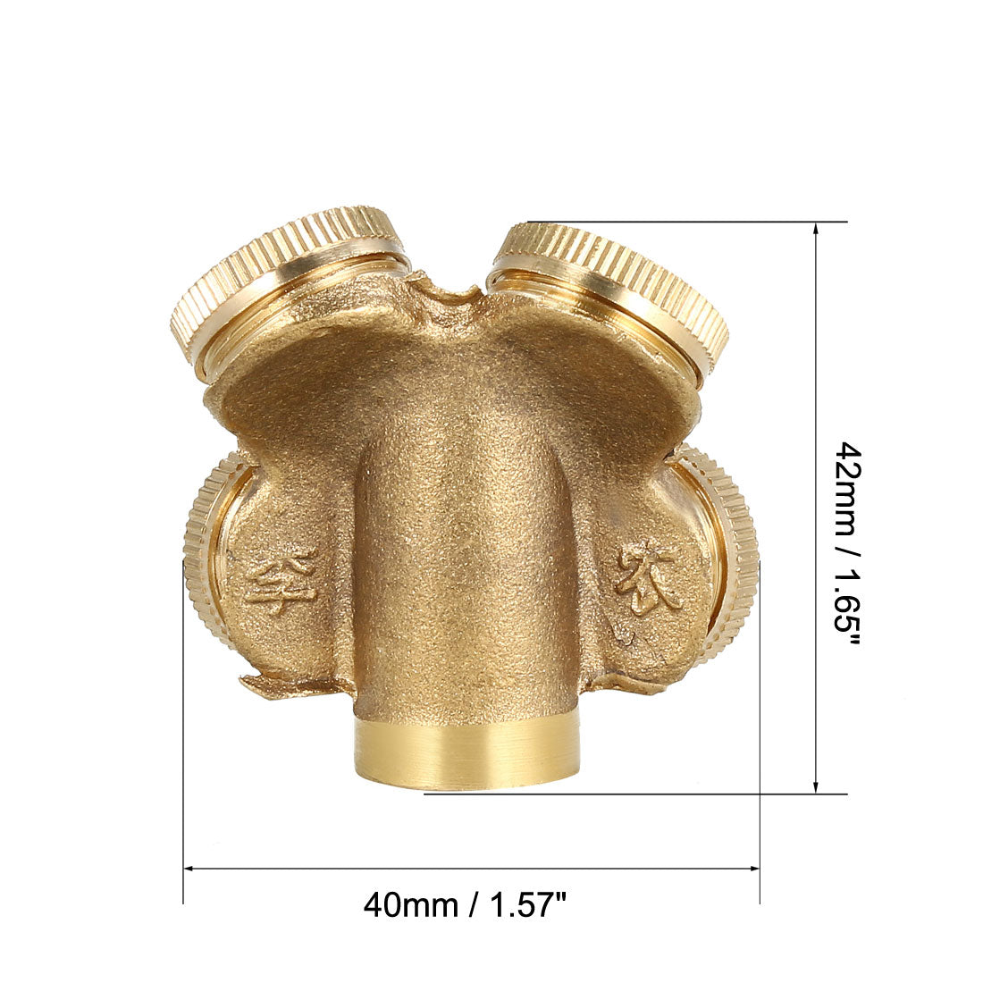 Harfington Misting Spray Nozzle, 1/4BSPF Brass 4 Holes Garden Sprinklers Irrigation Connector Fitting, 3 Pcs