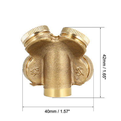 Harfington Misting Spray Nozzle, 1/4BSPF Brass 4 Holes Garden Sprinklers Irrigation Connector Fitting, 3 Pcs