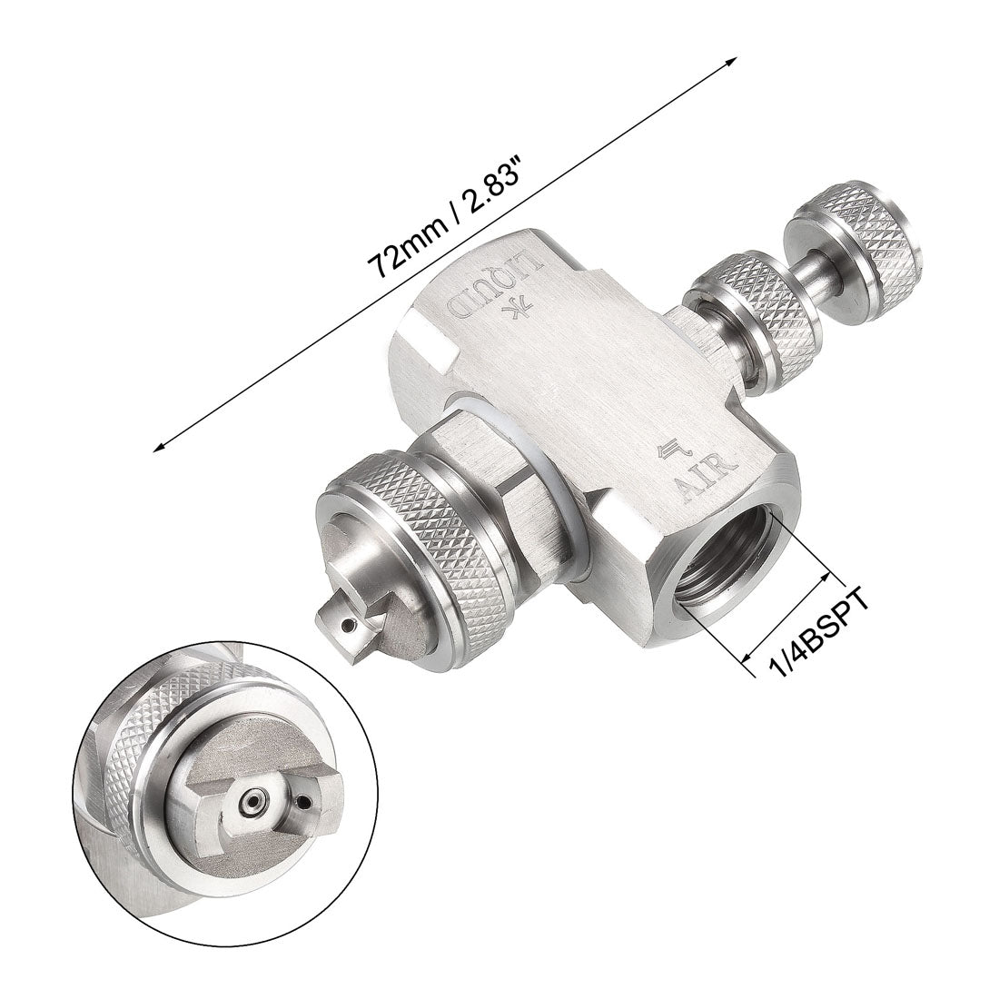 Harfington Air Atomizing Nozzle, 1/4BSPT Misting Low Pressure Mix Type Spray Tip Nozzles