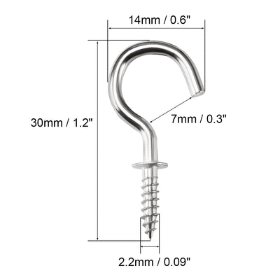Harfington Screw Eye Hooks Self Tapping Screw, Screw-in Hanger Eye-Shape  Hooks 20pcs