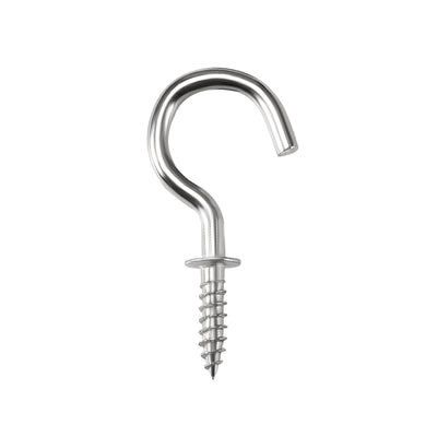Harfington Screw Eye Hooks Self Tapping Screws Screw-in Hanger Eye-Shape  Hooks 60pcs