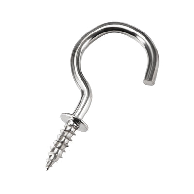 Harfington Screw Eye Hooks Self Tapping Screw, Screw-in Hanger Eye-Shape  Hooks 20pcs