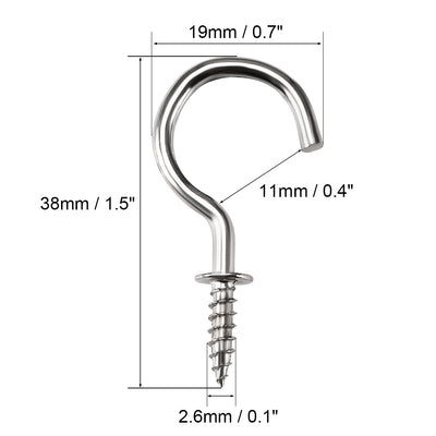 Harfington Screw Eye Hooks Self Tapping Screw, Screw-in Hanger Eye-Shape  Hooks 20pcs
