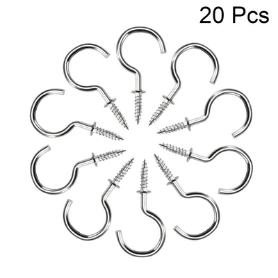 Harfington Screw Eye Hooks Self Tapping Screw, Screw-in Hanger Eye-Shape  Hooks 20pcs