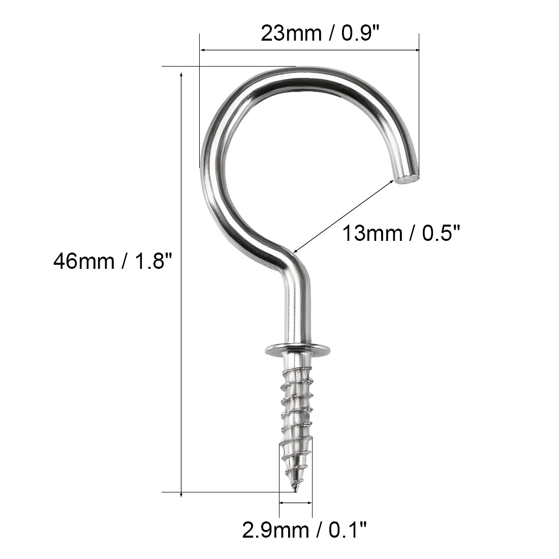 Harfington Screw Eye Hooks Self Tapping Screw, Screw-in Hanger Eye-Shape  Hooks 20pcs