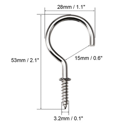 Harfington Screw Eye Hooks Self Tapping Screw, Screw-in Hanger Eye-Shape  Hooks 20pcs