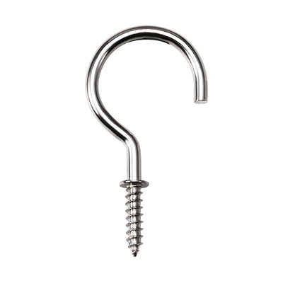 Harfington Screw Eye Hooks Self Tapping Screws Screw-in Hanger Eye-Shape  Hooks with Plate Silver 40pcs
