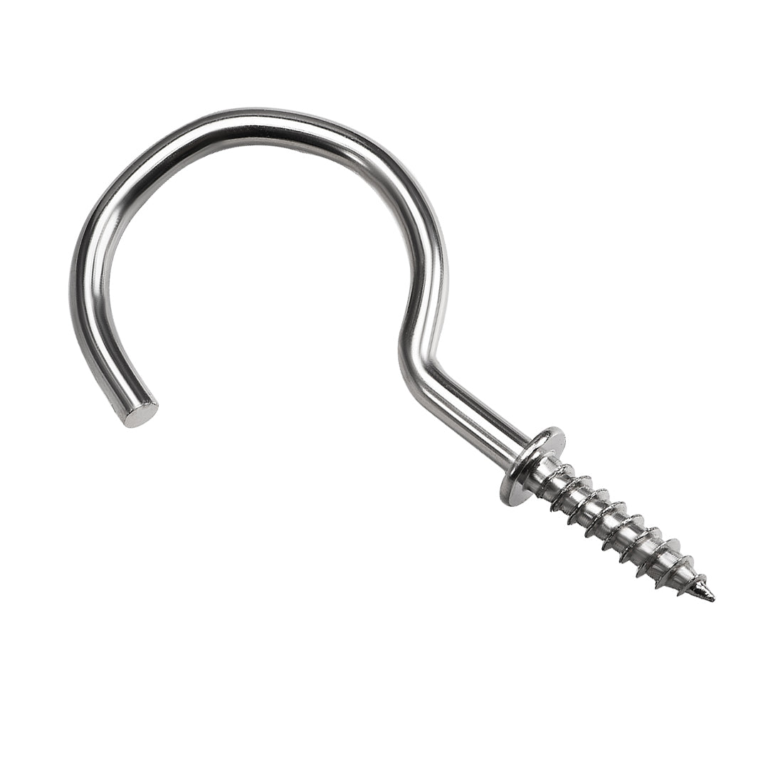 Harfington Screw Eye Hooks Self Tapping Screws Screw-in Hanger Eye-Shape  Hooks with Plate 10pcs