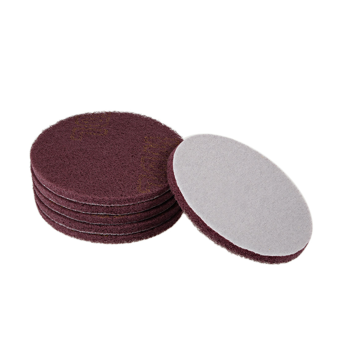 Harfington Scrub Pad, 5-inch 320-400 Grits Drill Power Brush Tile Scrubber Cleaning Scouring Pads Abrasive Buffing Pads 6pcs