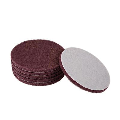 Harfington Scrub Pad, 5-inch 320-400 Grits Drill Power Brush Tile Scrubber Cleaning Scouring Pads Abrasive Buffing Pads 6pcs