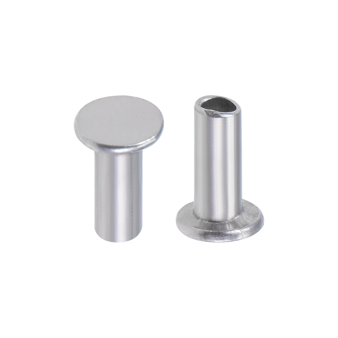 Harfington 100 Pcs M3 Aluminum Flat Head Semi-Tubular Rivets Silver Tone