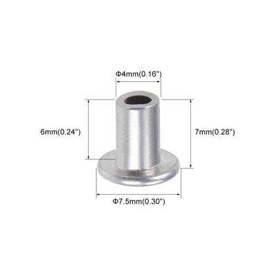 Harfington 100 Pcs M3 Aluminum Flat Head Semi-Tubular Rivets Silver Tone