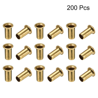Harfington Hollow Rivet,5mm x 10mm Through Hole Copper Hollow Rivets Grommets Double-sided Circuit Board PCB 200Pcs