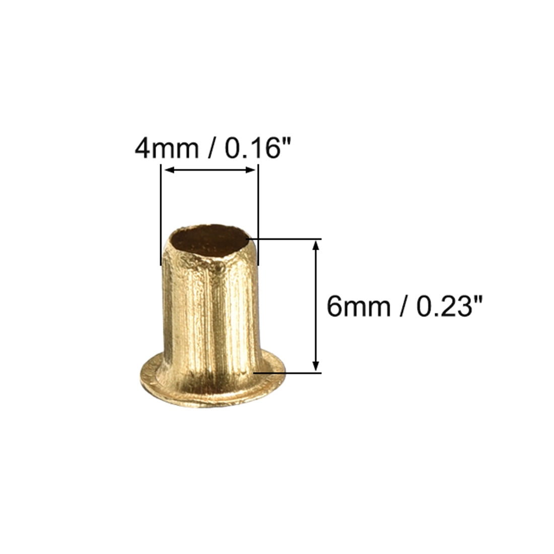 Harfington Hollow Rivet,4mm x 6mm Through Hole Copper Hollow Rivets Grommets Double-sided Circuit Board PCB 200Pcs