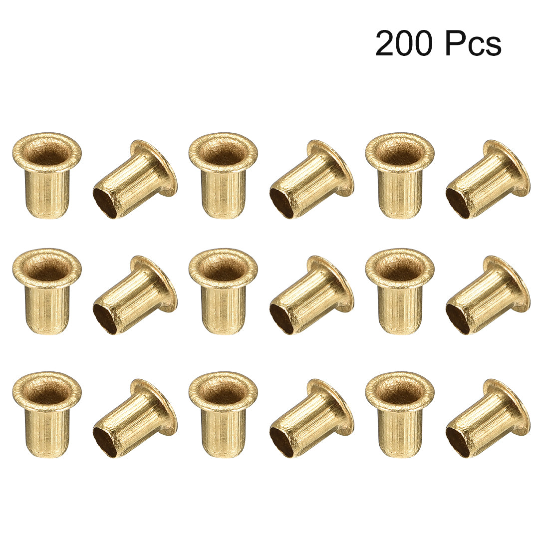 Harfington Hollow Rivet,4mm x 6mm Through Hole Copper Hollow Rivets Grommets Double-sided Circuit Board PCB 200Pcs