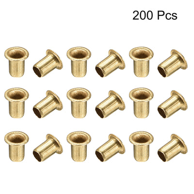Harfington Hollow Rivet,4mm x 6mm Through Hole Copper Hollow Rivets Grommets Double-sided Circuit Board PCB 200Pcs