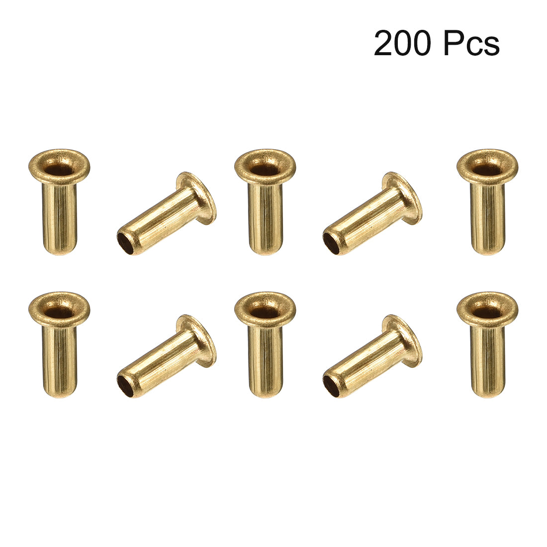 Harfington Hollow Rivet,3mm x 8mm Through Hole Copper Hollow Rivets Grommets Double-sided Circuit Board PCB 200Pcs