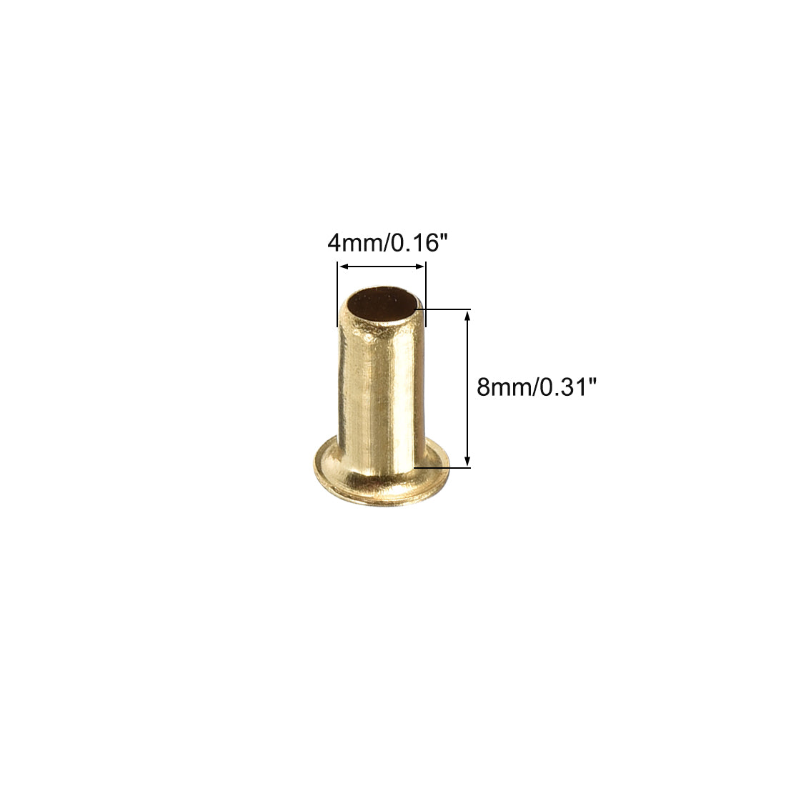 Harfington Hollow Rivet,4mm x 8mm Through Hole Copper Hollow Rivets Grommets Double-sided Circuit Board PCB 200Pcs