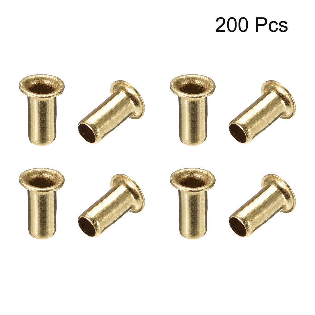 Harfington Hollow Rivet,4mm x 8mm Through Hole Copper Hollow Rivets Grommets Double-sided Circuit Board PCB 200Pcs