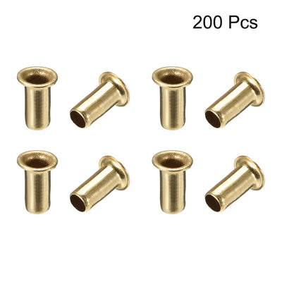 Harfington Hollow Rivet,4mm x 8mm Through Hole Copper Hollow Rivets Grommets Double-sided Circuit Board PCB 200Pcs