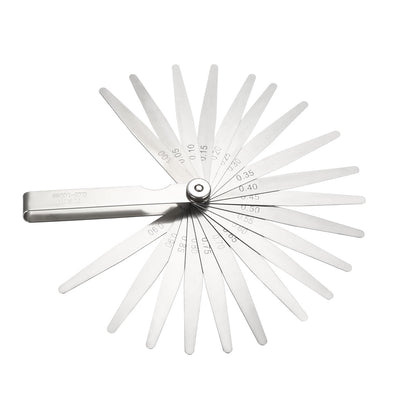 Harfington Feeler Gauge 0.05-1.0mm 20 Pieces Stainless Steel Thickness Gauge for Measuring Gap Width Thickness