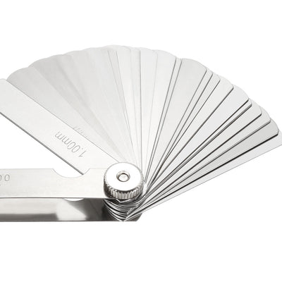 Harfington Feeler Gauge 0.04-1.0mm 25 Pieces Stainless Steel Thickness Gauge for Measuring Gap Width Thickness