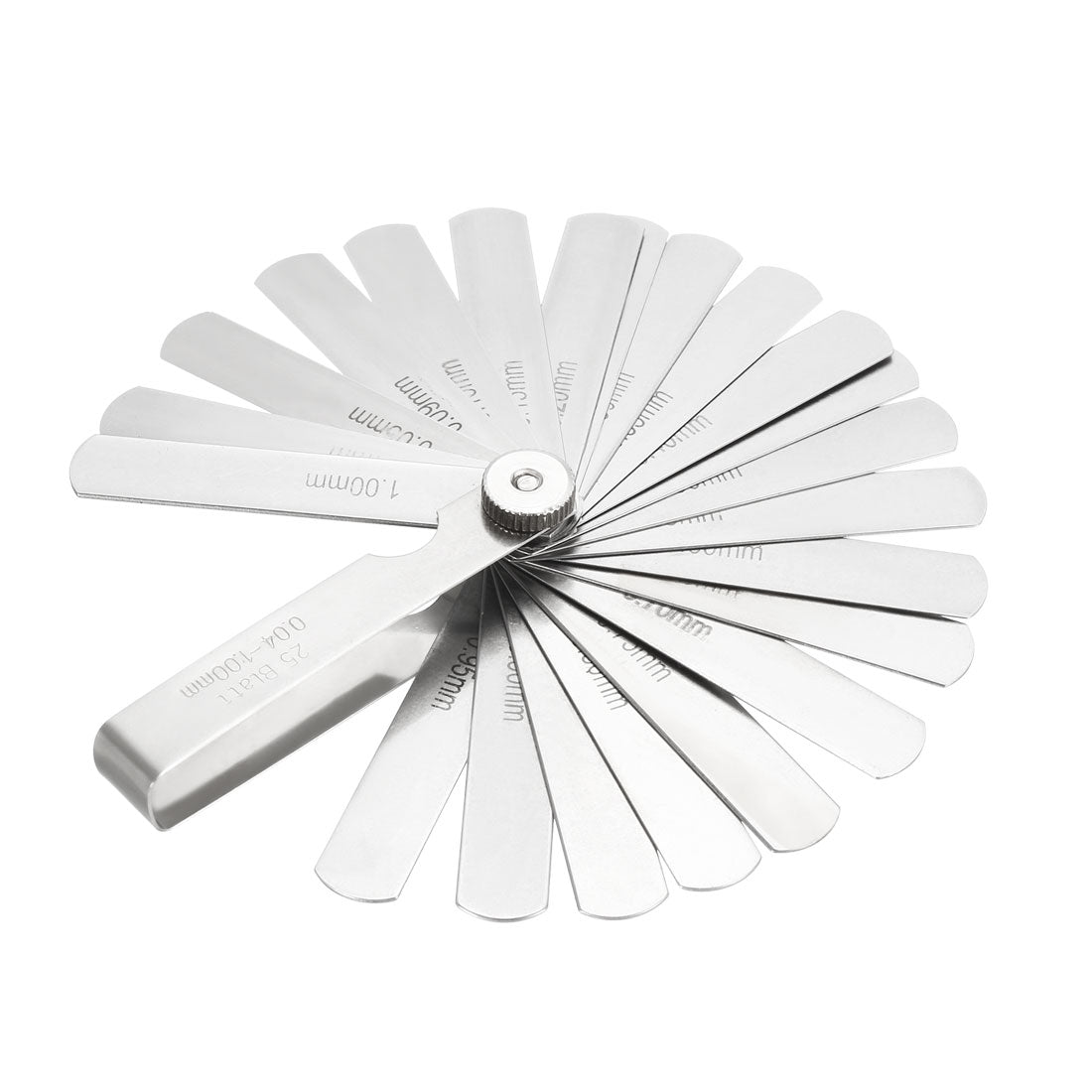 Harfington Feeler Gauge 0.04-1.0mm 25 Pieces Stainless Steel Thickness Gauge for Measuring Gap Width Thickness