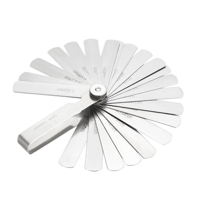 Harfington Feeler Gauge 0.04-1.0mm 25 Pieces Stainless Steel Thickness Gauge for Measuring Gap Width Thickness