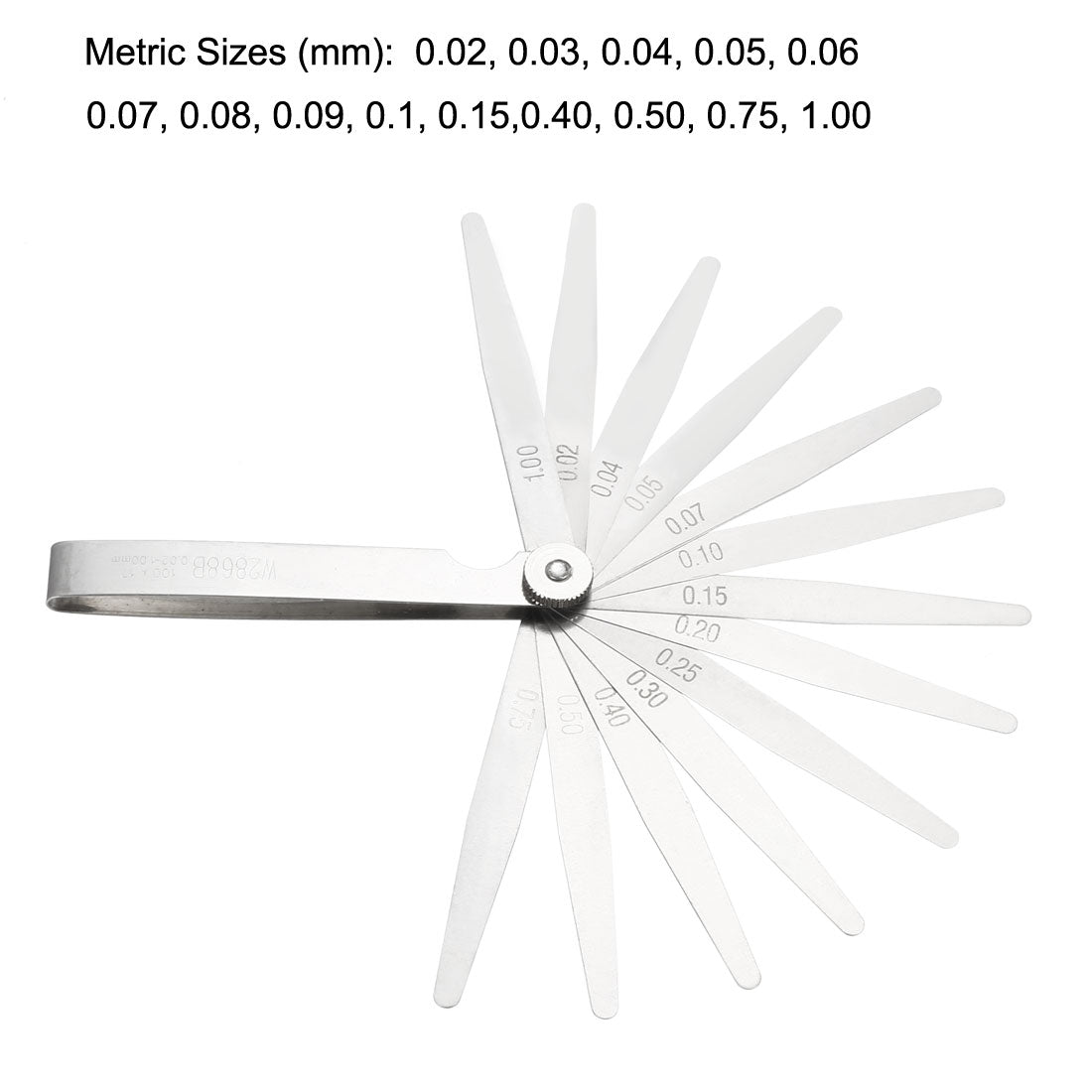 Harfington Feeler Gauge 0.02-1.0mm 17 Pieces Stainless Steel Thickness Gauge for Measuring Gap Width Thickness