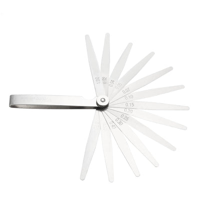Harfington Feeler Gauge 0.02-1.0mm 17 Pieces Stainless Steel Thickness Gauge for Measuring Gap Width Thickness