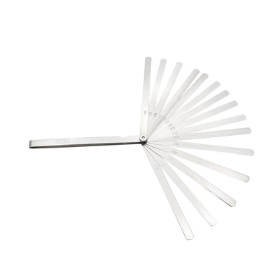 Harfington Feeler Gauge 0.02-1.0mm 17 Pieces Stainless Steel Thickness Gauge for Measuring Gap Width Thickness 200mm Length
