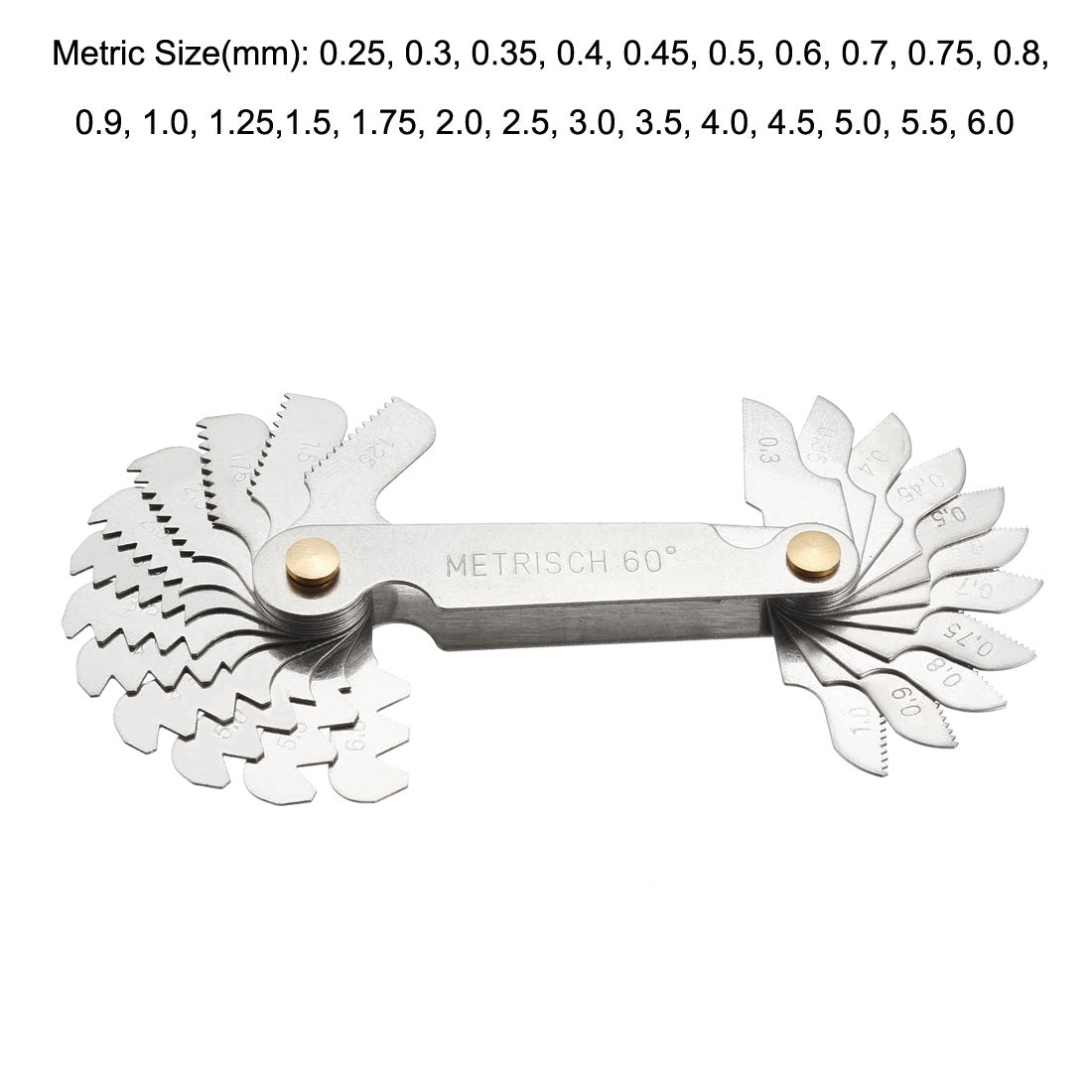 Harfington Thread Gauge Pitch Cutting Gages Measuring Tool 24Pcs Metric 60°