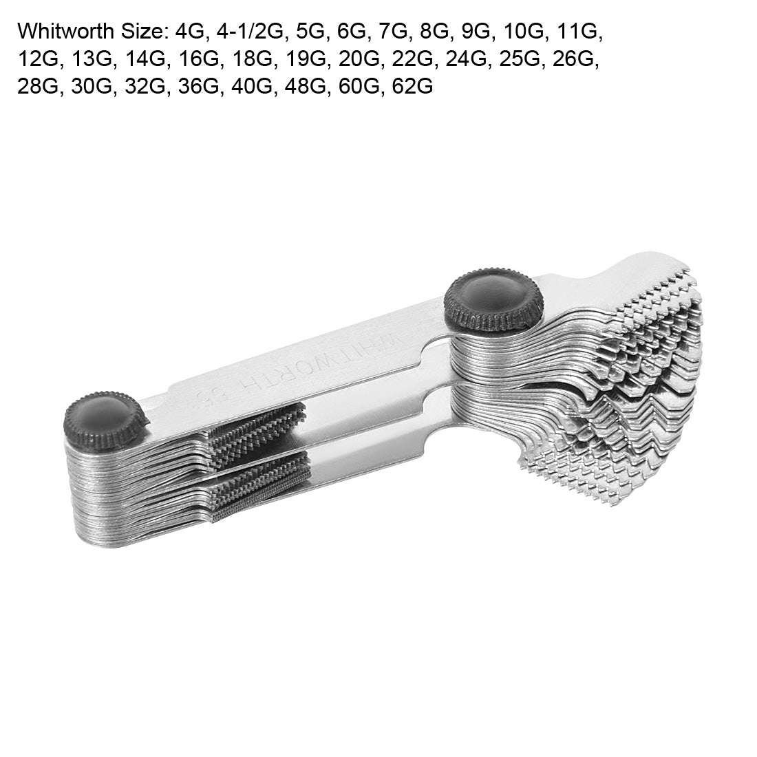 Harfington Thread Gauge Pitch Cutting Gages Measuring Tool Centre Gage 52Pcs Metric 60° Whitworth 55° with 3pcs Center Gauge