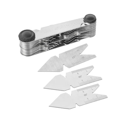 Harfington Thread Gauge Pitch Cutting Gages Measuring Tool Centre Gage 52Pcs Metric 60° Whitworth 55° with 3pcs Center Gauge