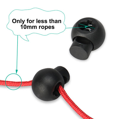 Harfington 12pcs Plastic Cord Lock Stopper End Spring Fastener Organizers Black