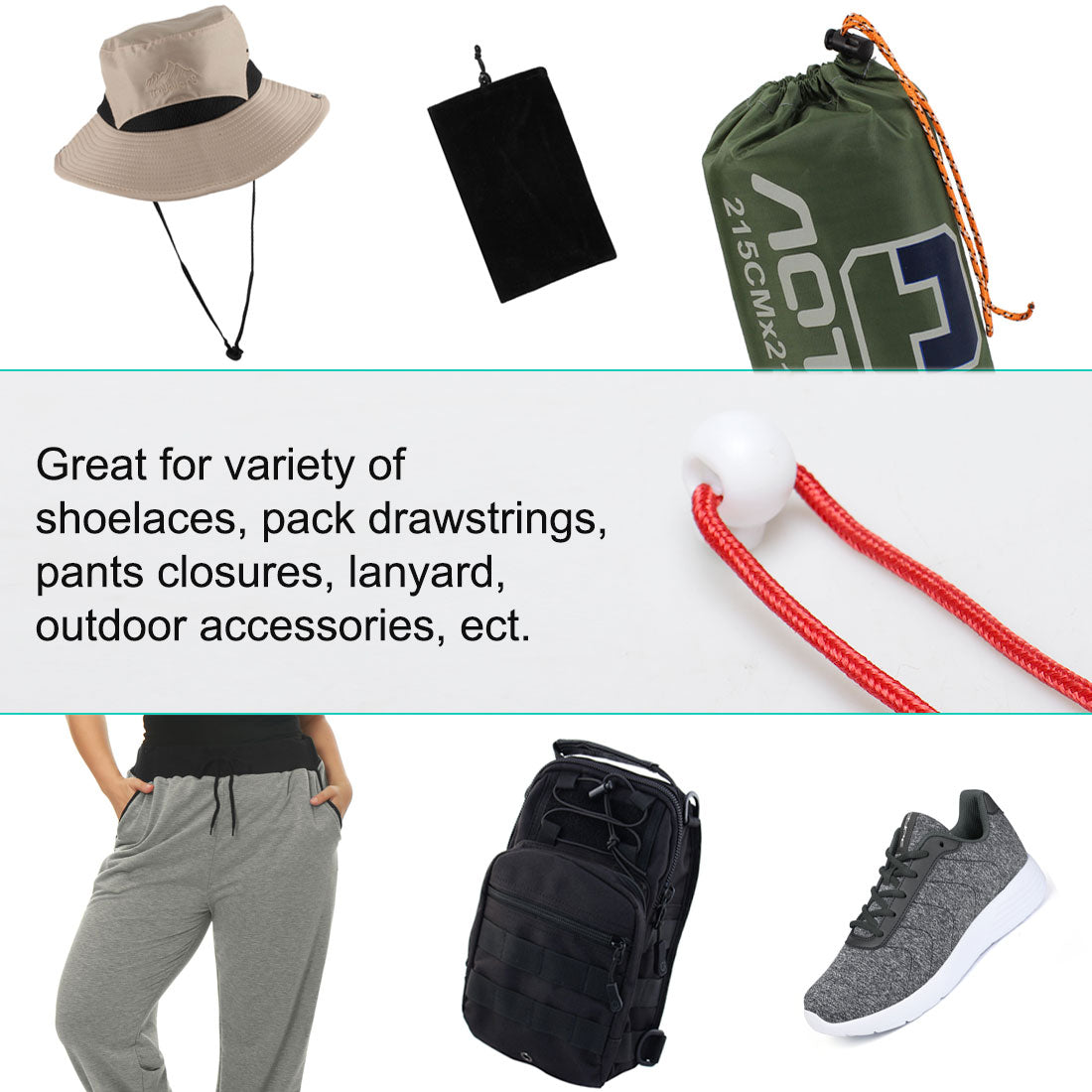 Harfington 6pcs Plastic Cord Lock Stopper End Spring Fastener Organizer