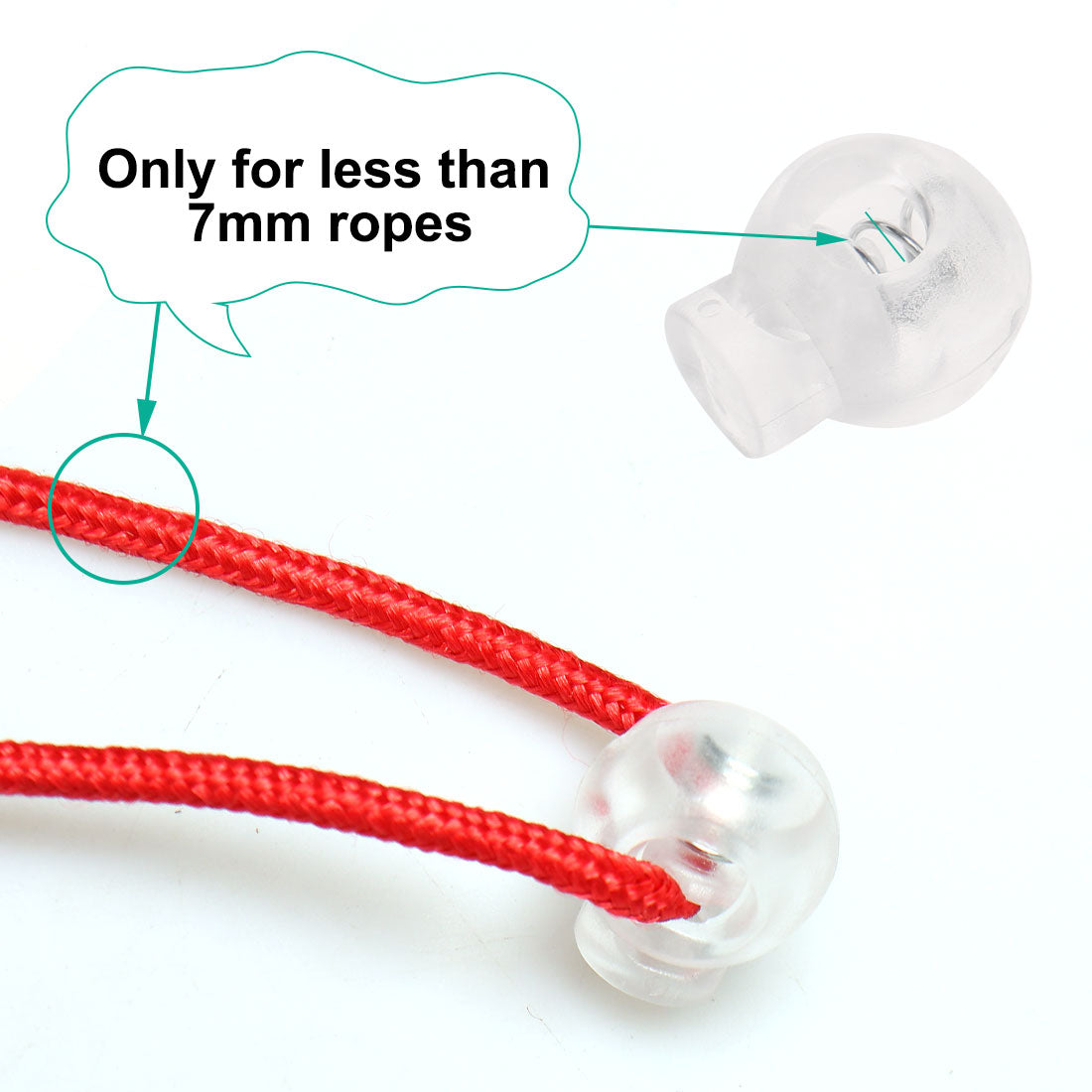 Harfington 12pcs Plastic Cord Lock Stopper End Spring Fastener Organizer Clear