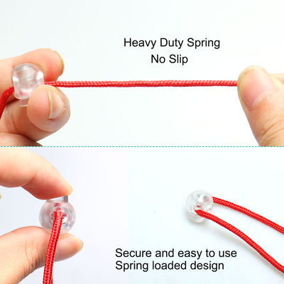 Harfington 100pcs Plastic Cord Lock Stopper Spring Fastener Organizer