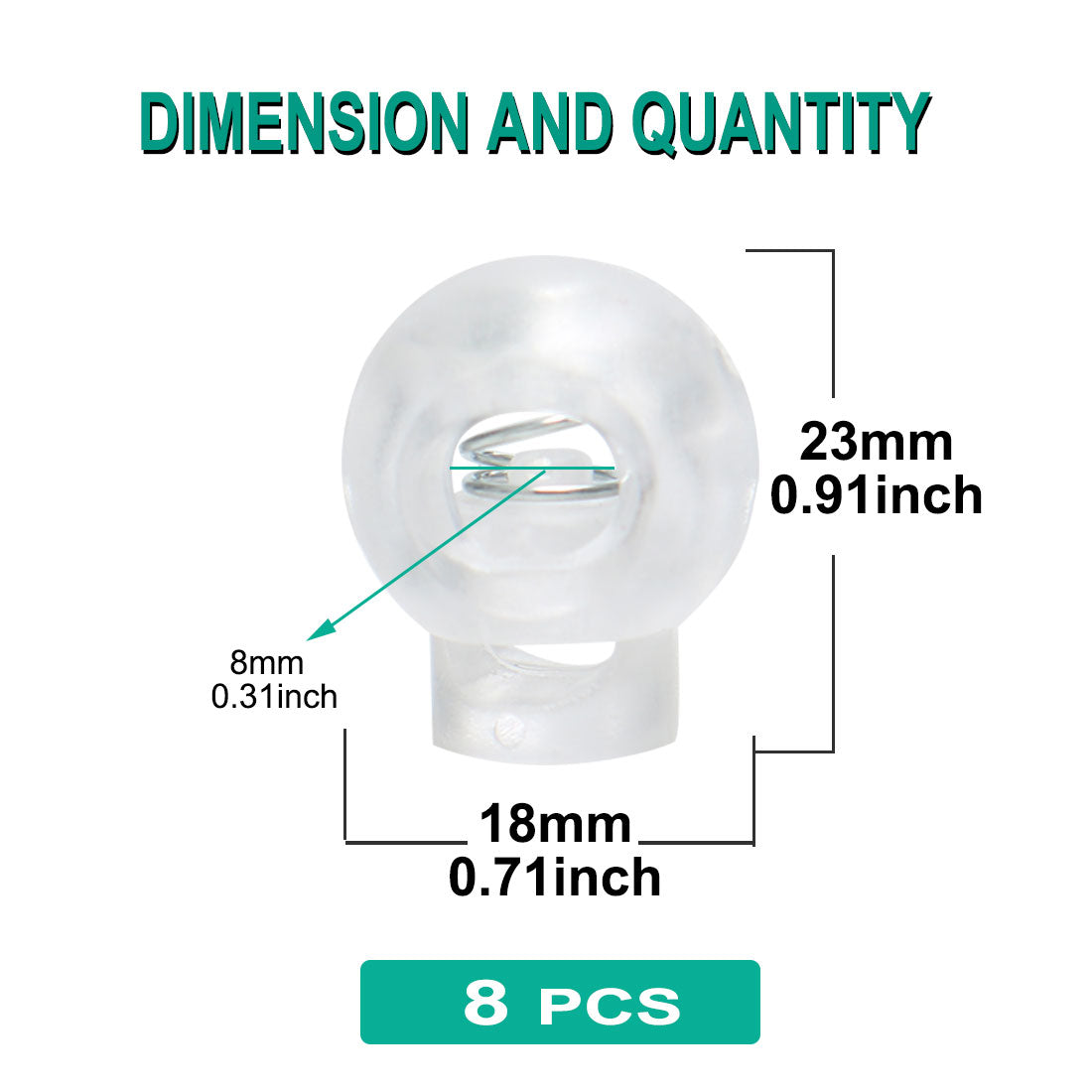 Harfington 8pcs Plastic Cord Lock Stopper Spring Fastener Organizers