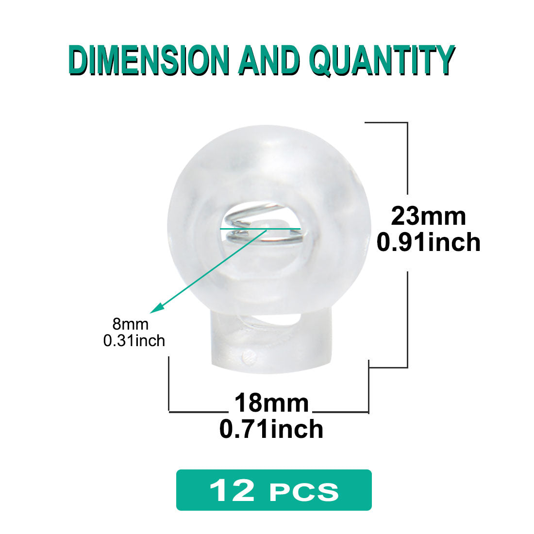 Harfington 12pcs Plastic Cord Lock Stopper Spring Fastener Organizers