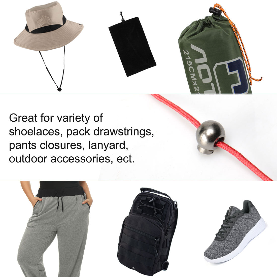 Harfington 12pcs Plastic Cord Lock Stopper Spring Fastener Organizers