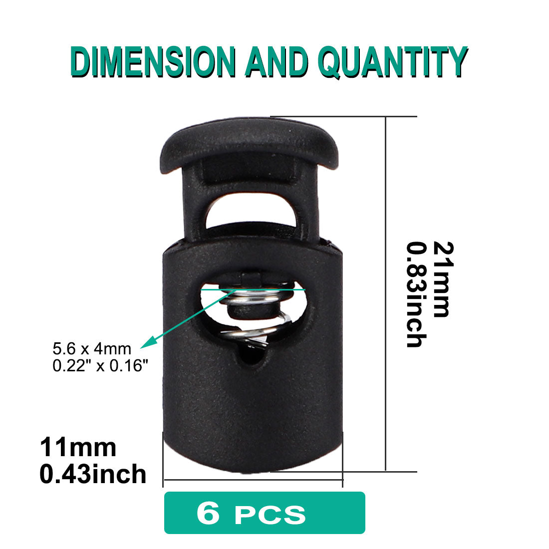 Harfington 6pcs Plastic Cord Lock Stoppers Spring End Toggle Fastener Slider Organizer