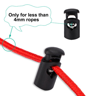 Harfington 6pcs Plastic Cord Lock Stoppers Spring End Toggle Fastener Slider Organizer