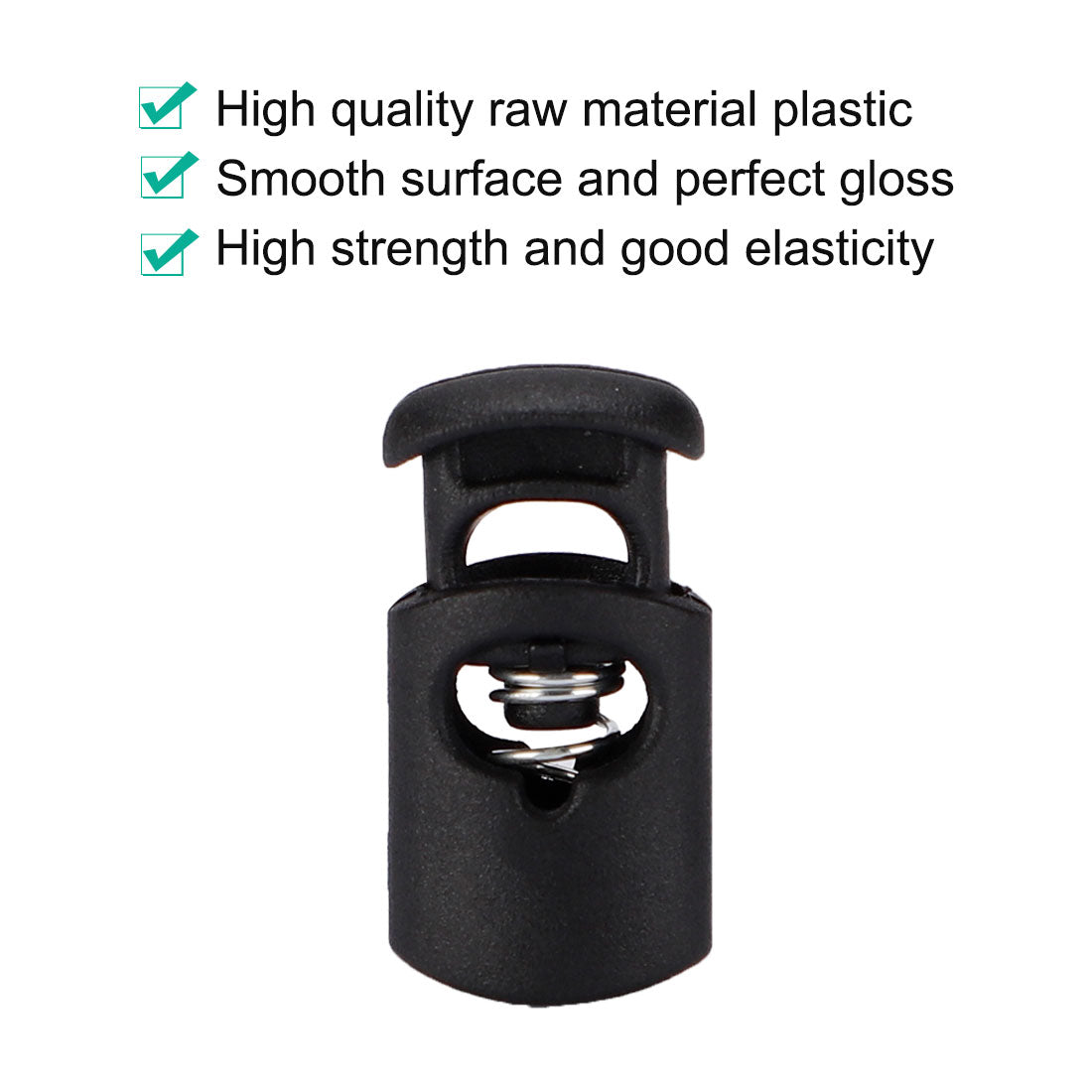 Harfington 6pcs Plastic Cord Lock Stoppers Spring End Toggle Fastener Slider Organizer